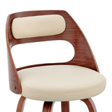 30" Cream And Brown Swivel Bar Chair - Homeroots - Flyclothing LLC