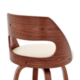 30" Cream And Brown Swivel Bar Chair - Homeroots - Flyclothing LLC