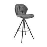27" Charcoal And Black Iron Counter Height Bar Chair - Homeroots