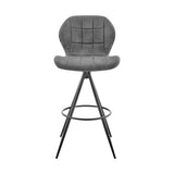 27" Charcoal And Black Iron Counter Height Bar Chair - Homeroots - Flyclothing LLC