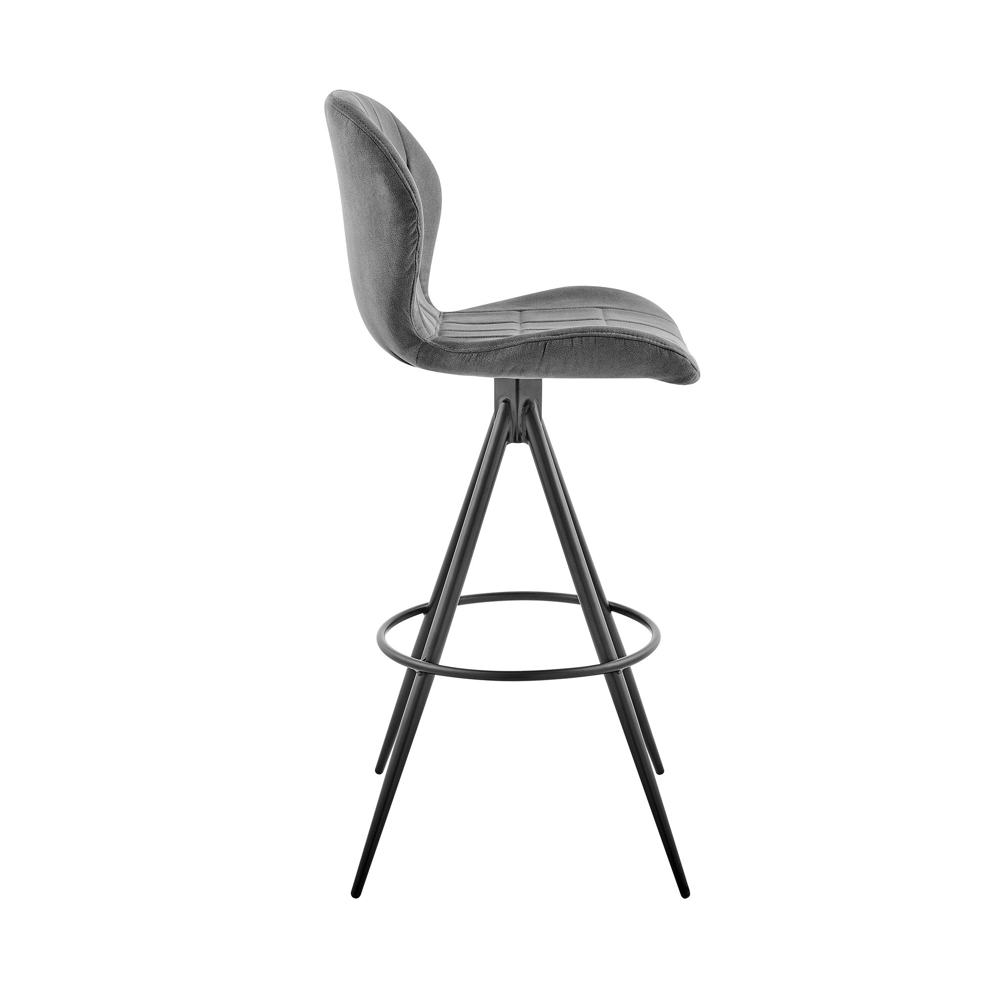 27" Charcoal And Black Iron Counter Height Bar Chair - Homeroots - Flyclothing LLC