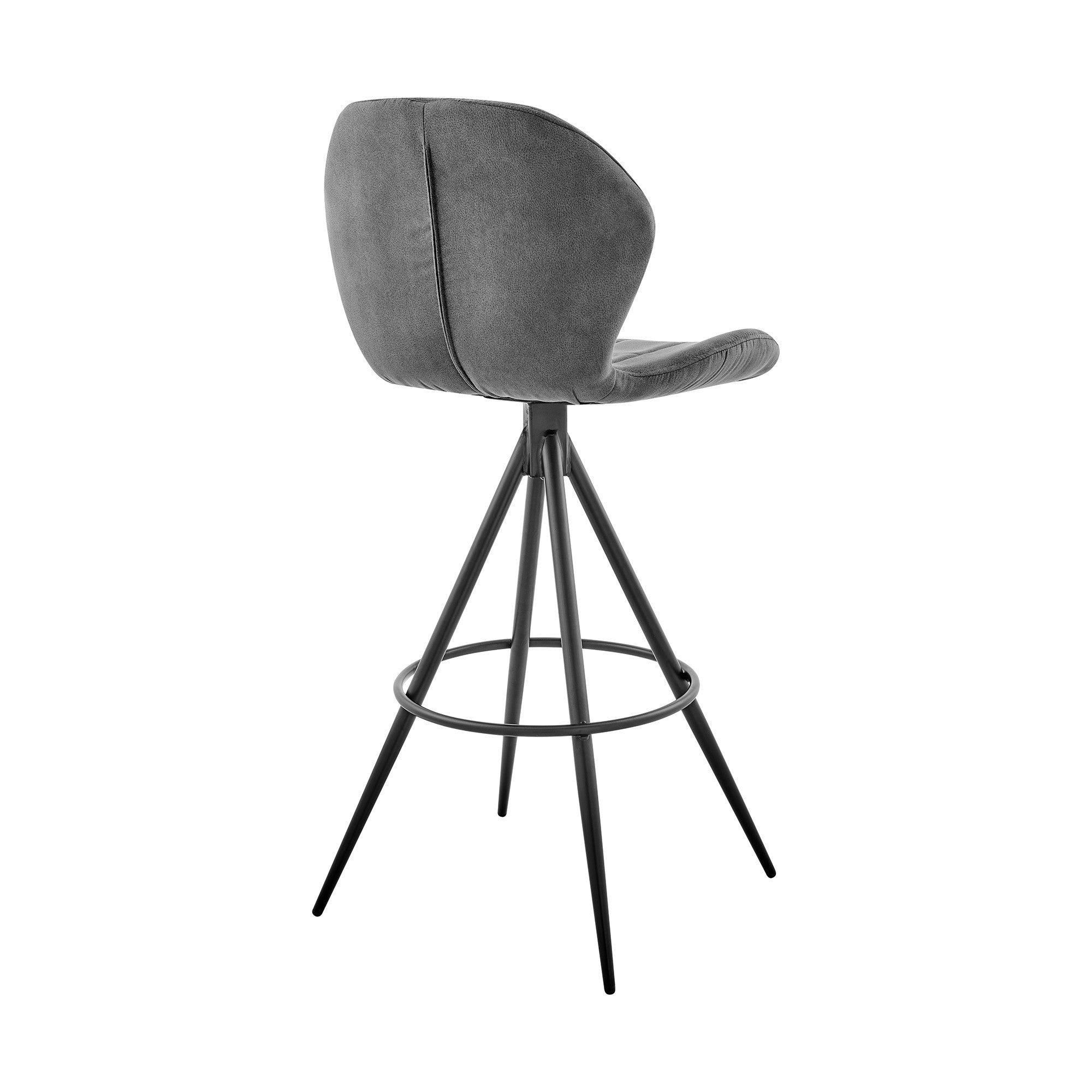 27" Charcoal And Black Iron Counter Height Bar Chair - Homeroots - Flyclothing LLC