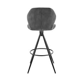 27" Charcoal And Black Iron Counter Height Bar Chair - Homeroots