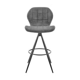 30" Charcoal And Black Iron Bar Height Bar Chair - Homeroots - Flyclothing LLC