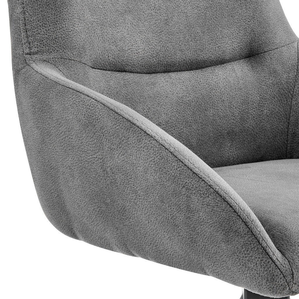 26" Charcoal And Black Iron Counter Height Bar Chair - Homeroots - Flyclothing LLC