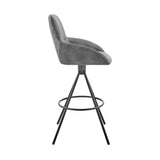 26" Charcoal And Black Iron Counter Height Bar Chair - Homeroots - Flyclothing LLC
