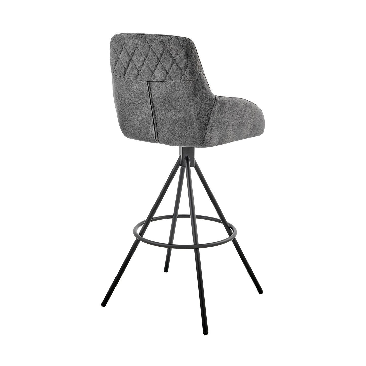 26" Charcoal And Black Iron Counter Height Bar Chair - Homeroots - Flyclothing LLC