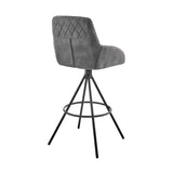 26" Charcoal And Black Iron Counter Height Bar Chair - Homeroots - Flyclothing LLC