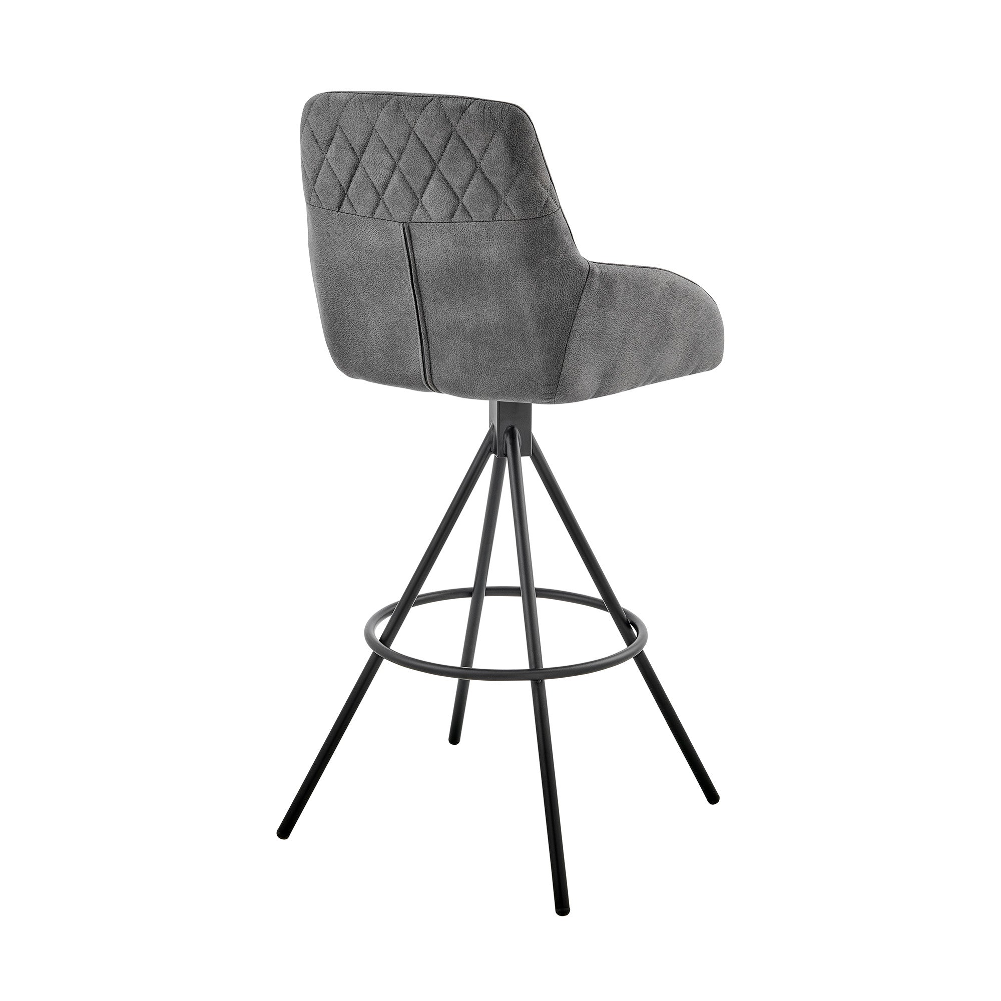 26" Charcoal And Black Iron Counter Height Bar Chair - Homeroots - Flyclothing LLC