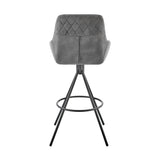 26" Charcoal And Black Iron Counter Height Bar Chair - Homeroots - Flyclothing LLC