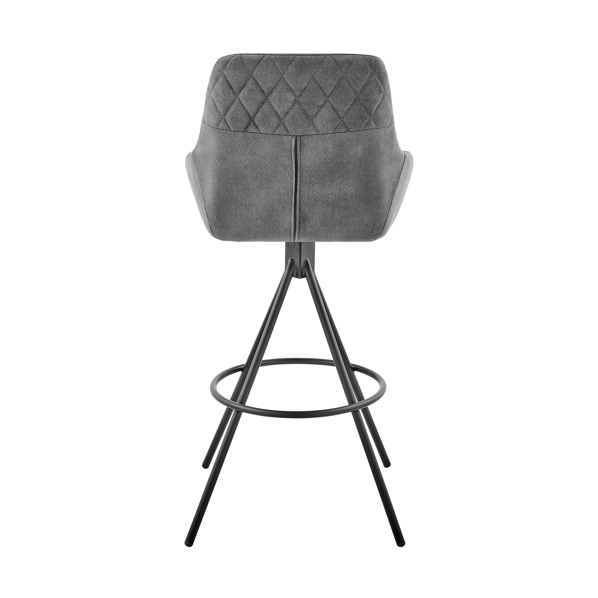 26" Charcoal And Black Iron Counter Height Bar Chair - Homeroots - Flyclothing LLC