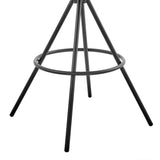 26" Charcoal And Black Iron Counter Height Bar Chair - Homeroots - Flyclothing LLC