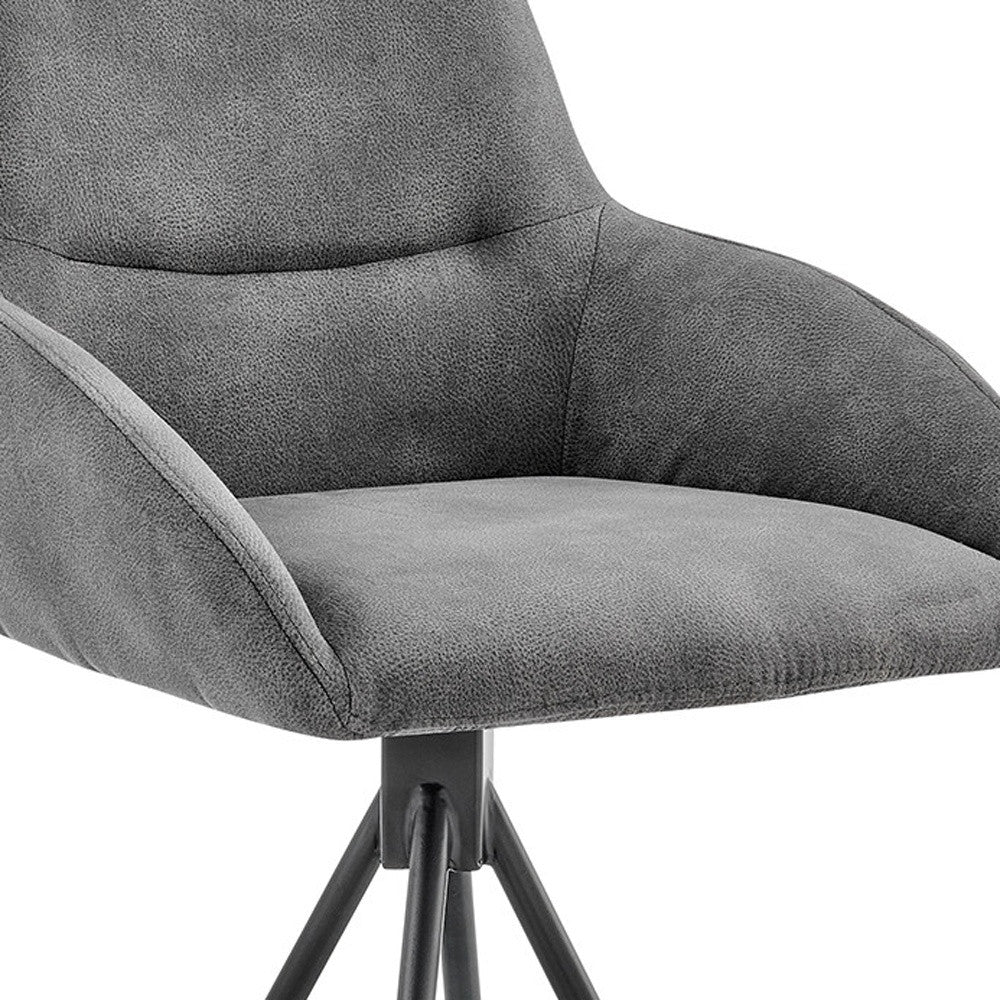 26" Charcoal And Black Iron Counter Height Bar Chair - Homeroots