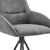 26" Charcoal And Black Iron Counter Height Bar Chair - Homeroots