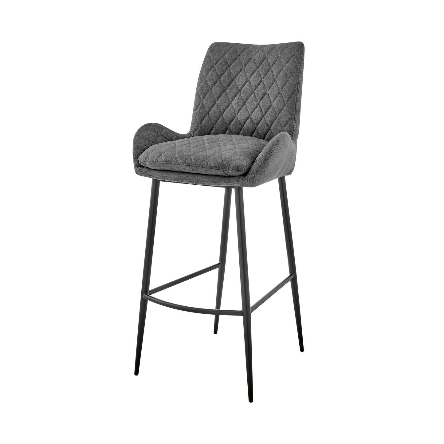 26" Charcoal And Black Iron Counter Height Bar Chair - Homeroots - Flyclothing LLC