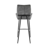 31" Charcoal And Black Iron Bar Height Bar Chair - Homeroots - Flyclothing LLC
