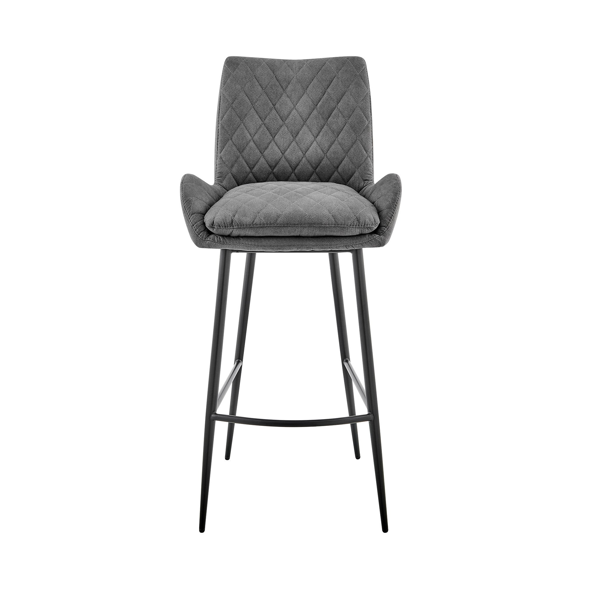 31" Charcoal And Black Iron Bar Height Bar Chair - Homeroots - Flyclothing LLC