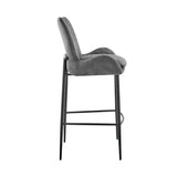 31" Charcoal And Black Iron Bar Height Bar Chair - Homeroots - Flyclothing LLC