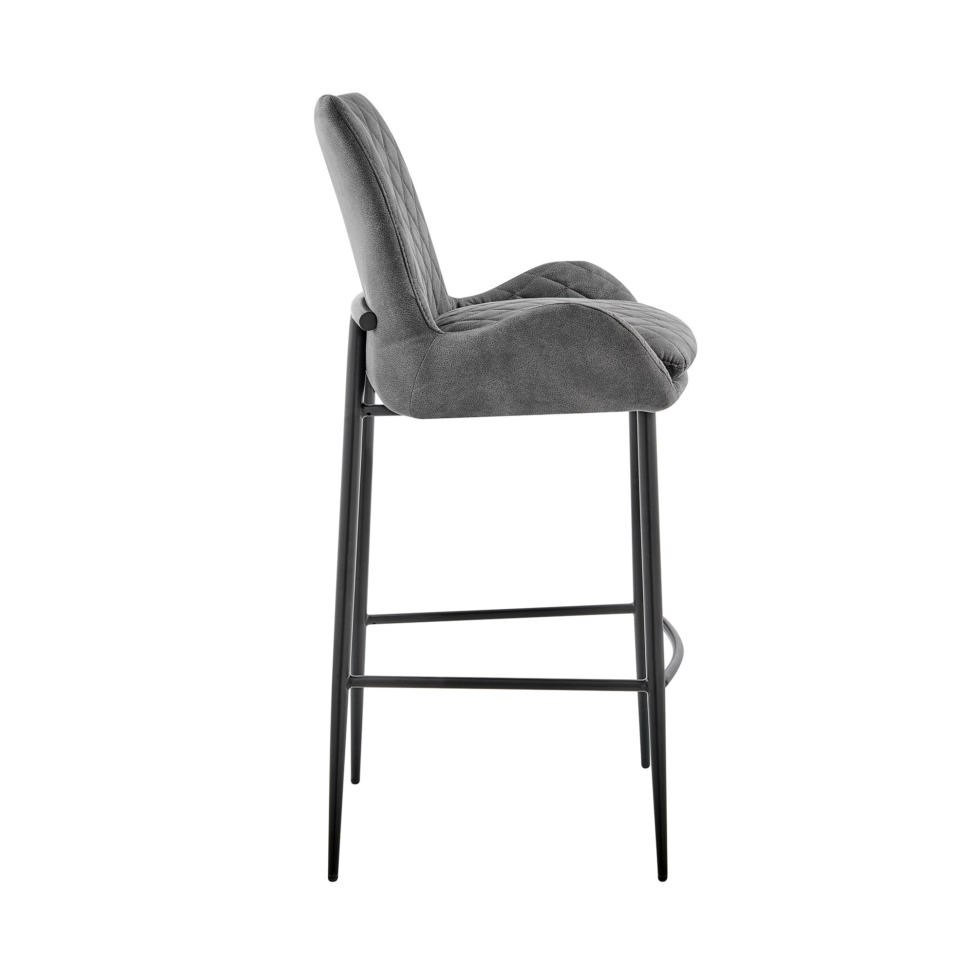 31" Charcoal And Black Iron Bar Height Bar Chair - Homeroots - Flyclothing LLC