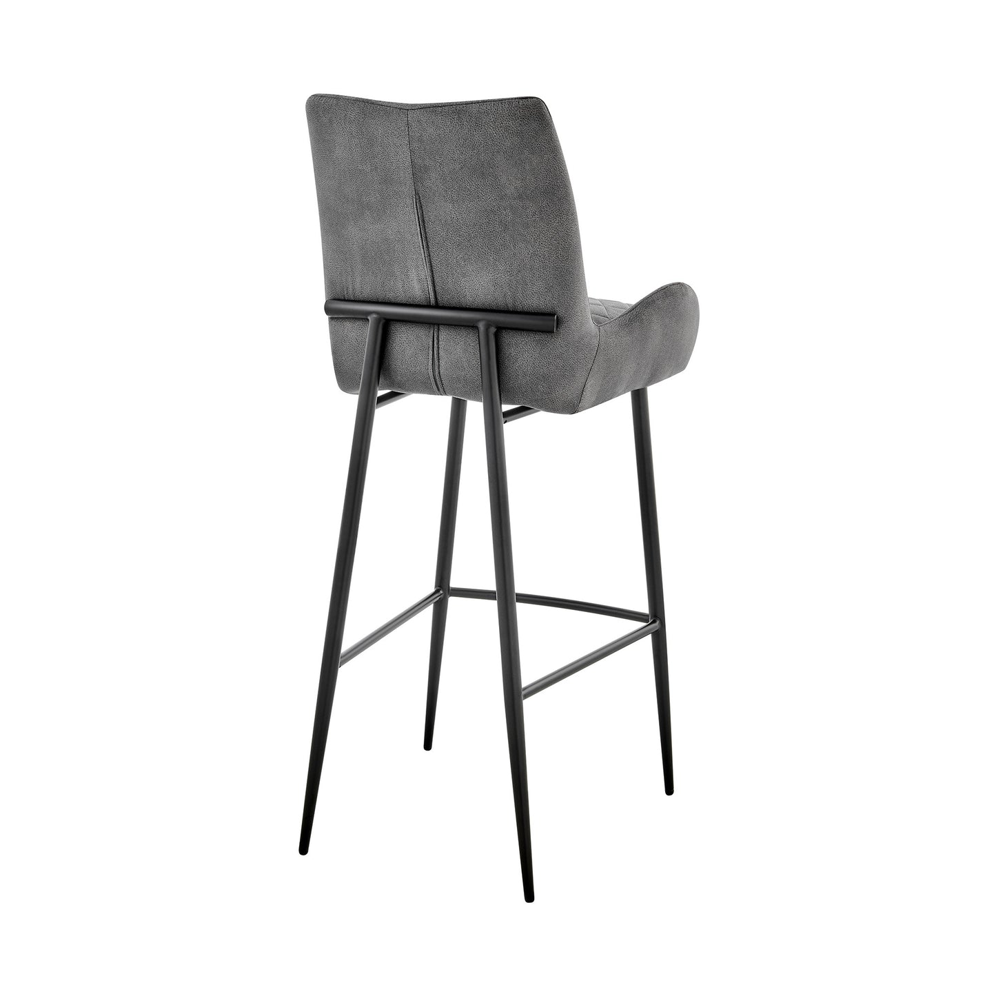 31" Charcoal And Black Iron Bar Height Bar Chair - Homeroots - Flyclothing LLC