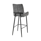 31" Charcoal And Black Iron Bar Height Bar Chair - Homeroots - Flyclothing LLC