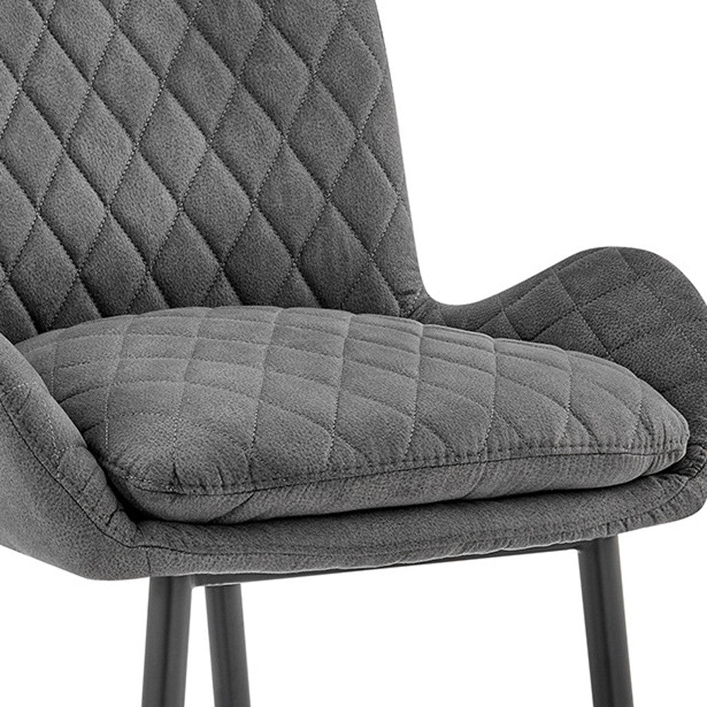 31" Charcoal And Black Iron Bar Height Bar Chair - Homeroots