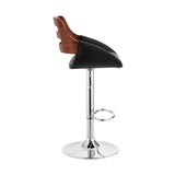 25" Black And Silver Iron Swivel Low Back Adjustable Height Bar Chair - Homeroots