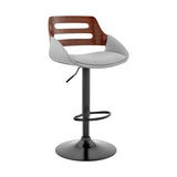 25" Gray And Black Iron Swivel Low Back Adjustable Height Bar Chair - Homeroots - Flyclothing LLC
