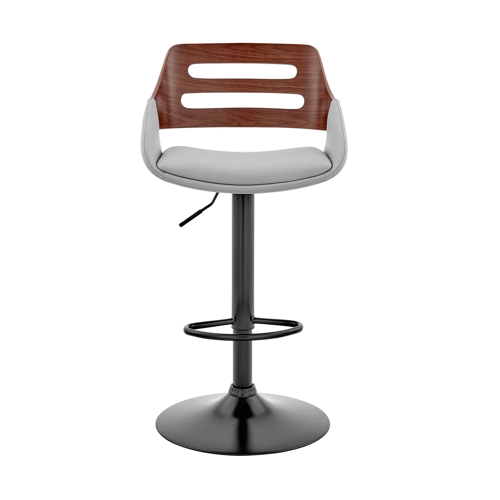 25" Gray And Black Iron Swivel Low Back Adjustable Height Bar Chair - Homeroots - Flyclothing LLC