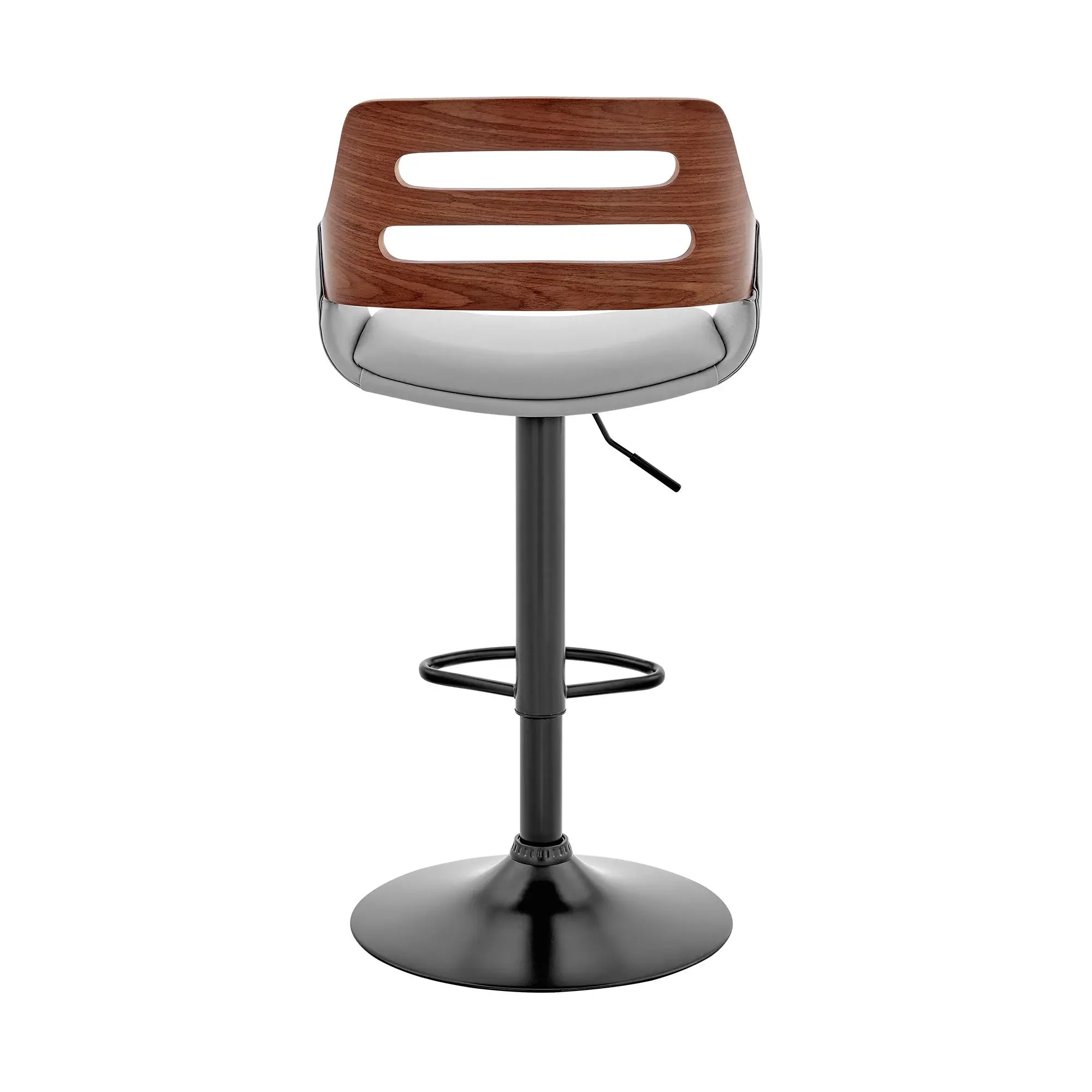 25" Gray And Black Iron Swivel Low Back Adjustable Height Bar Chair - Homeroots - Flyclothing LLC