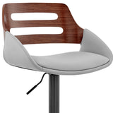 25" Gray And Black Iron Swivel Low Back Adjustable Height Bar Chair - Homeroots - Flyclothing LLC