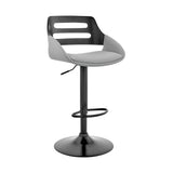 25" Gray And Black Iron Swivel Low Back Adjustable Height Bar Chair - Homeroots - Flyclothing LLC