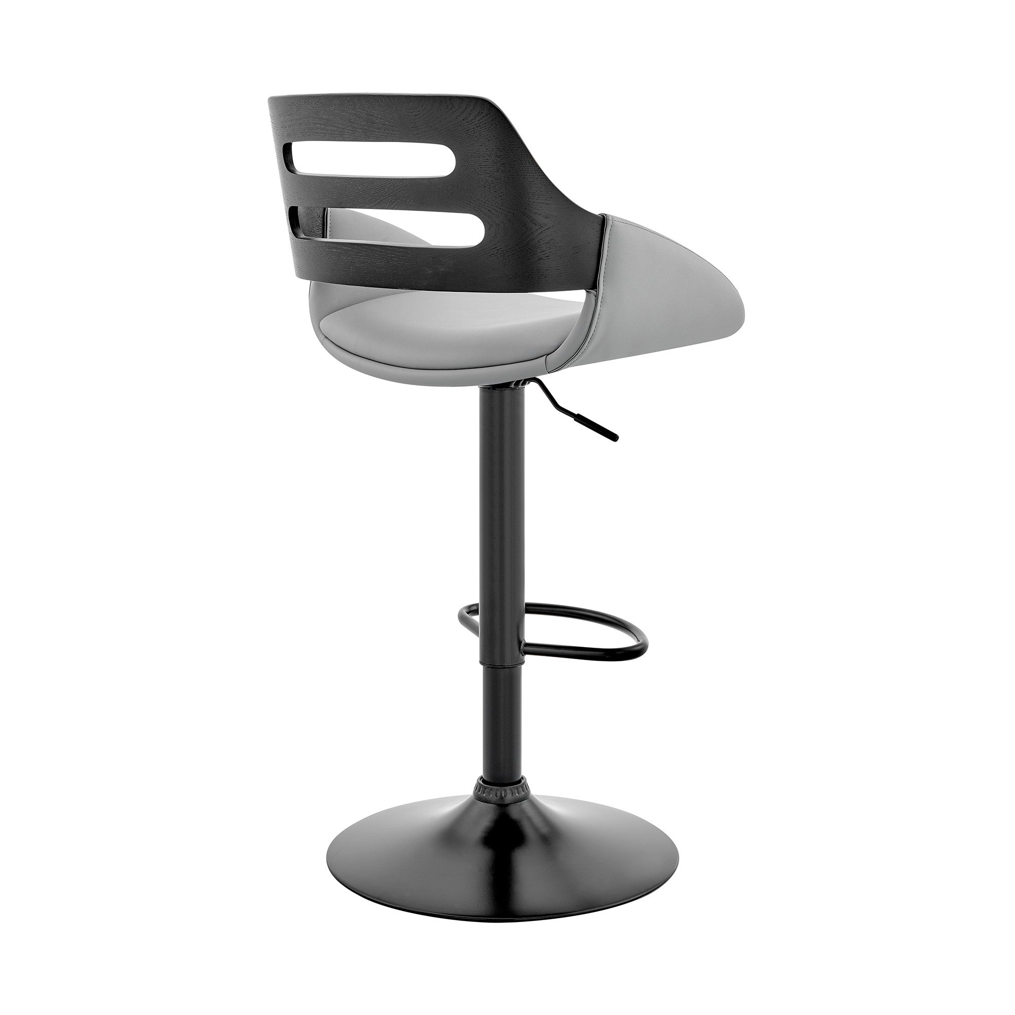 25" Gray And Black Iron Swivel Low Back Adjustable Height Bar Chair - Homeroots - Flyclothing LLC