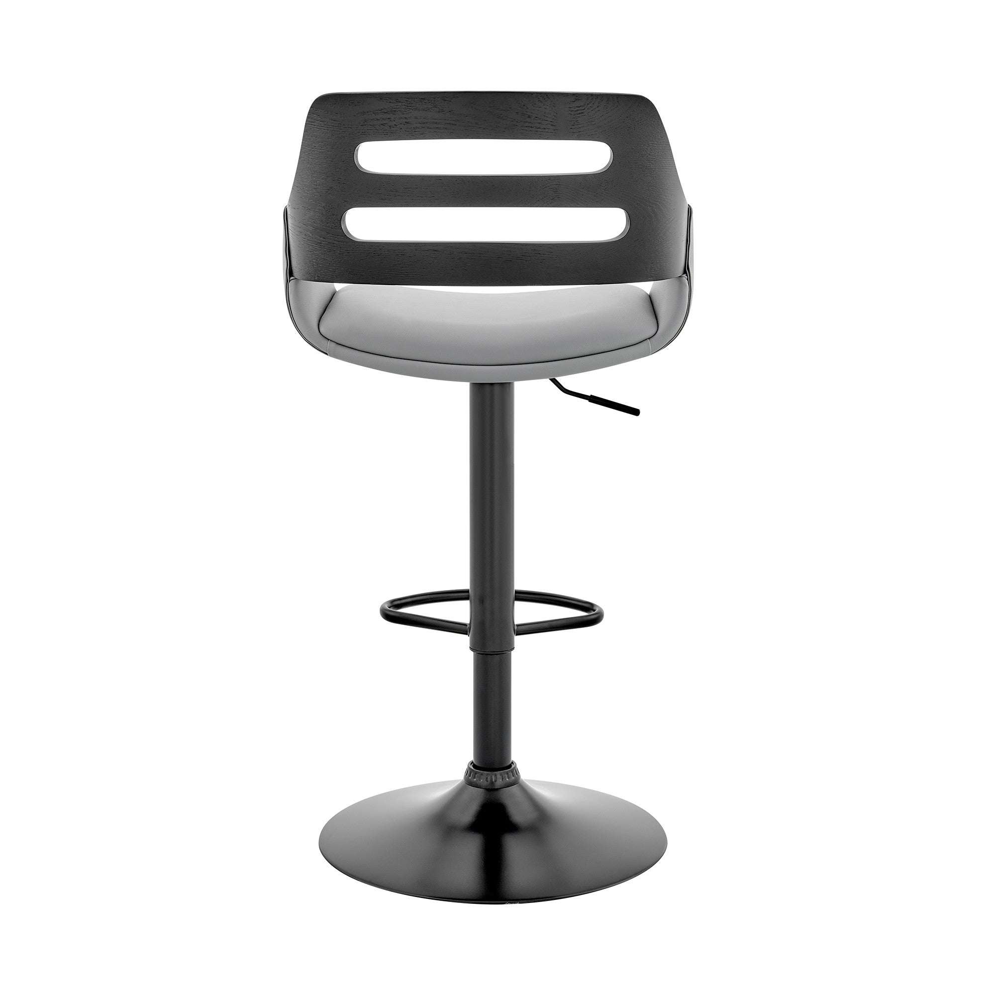 25" Gray And Black Iron Swivel Low Back Adjustable Height Bar Chair - Homeroots - Flyclothing LLC
