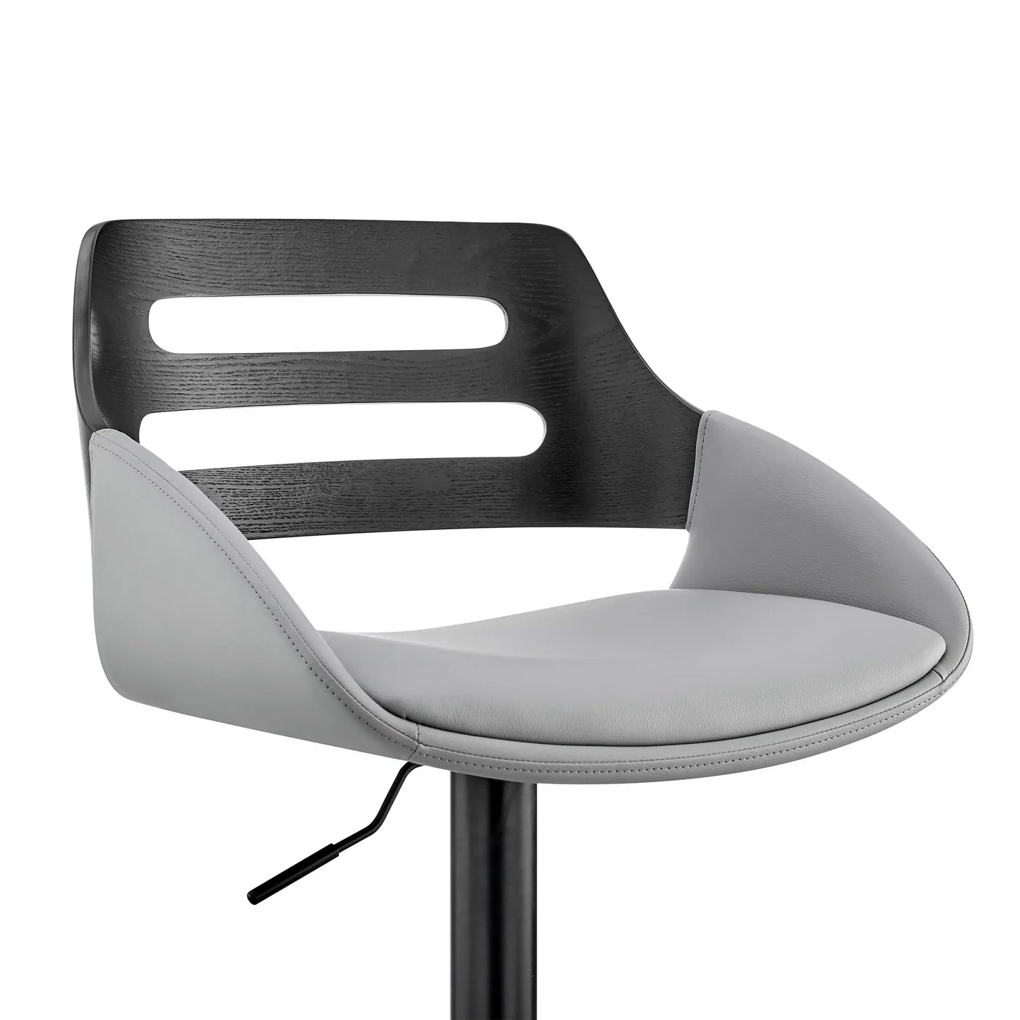 25" Gray And Black Iron Swivel Low Back Adjustable Height Bar Chair - Homeroots - Flyclothing LLC