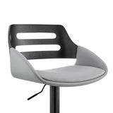 25" Gray And Black Iron Swivel Low Back Adjustable Height Bar Chair - Homeroots - Flyclothing LLC