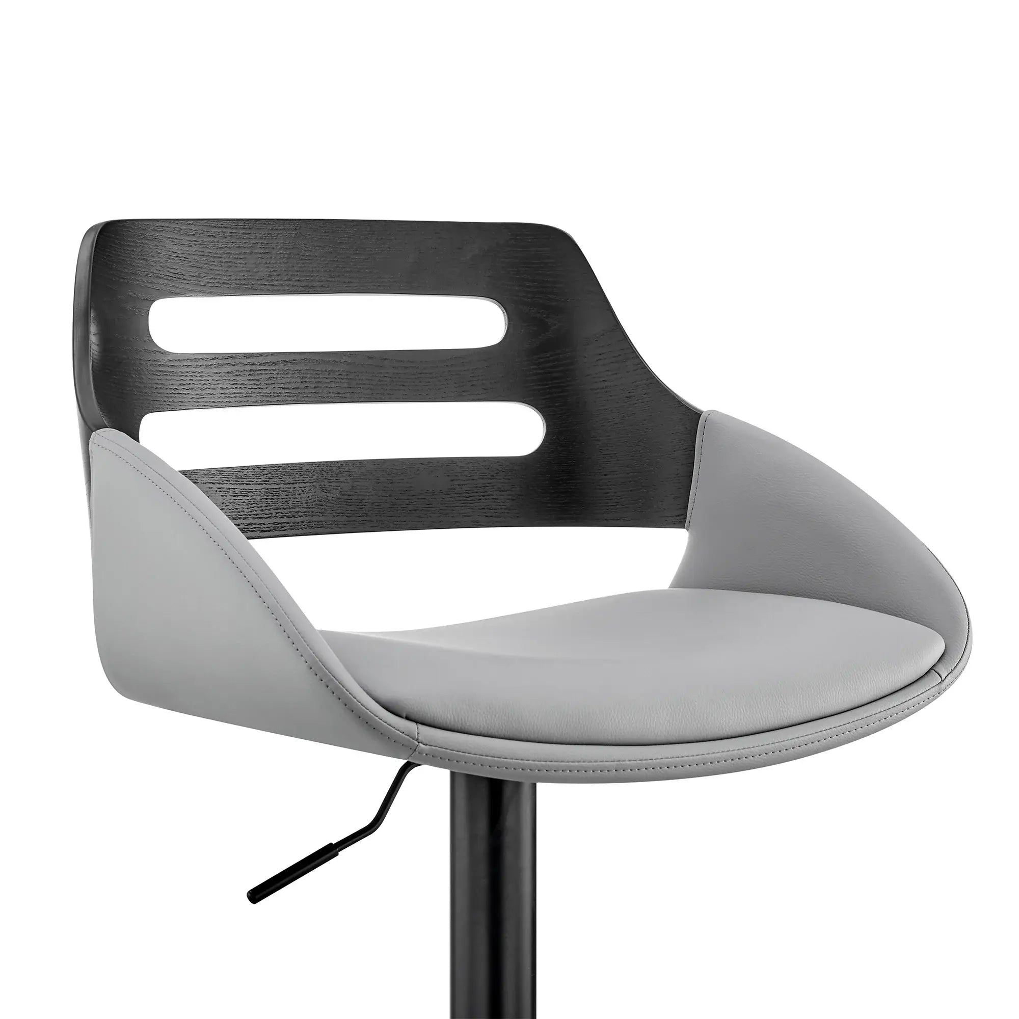 25" Gray And Black Iron Swivel Low Back Adjustable Height Bar Chair - Homeroots - Flyclothing LLC