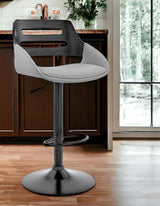 25" Gray And Black Iron Swivel Low Back Adjustable Height Bar Chair - Homeroots - Flyclothing LLC