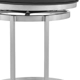 30" Gray And Silver Faux Leather And Iron Swivel Backless Bar Height Bar Chair - Homeroots - Flyclothing LLC