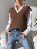 V-Neck Sweater Vest - Trendsi