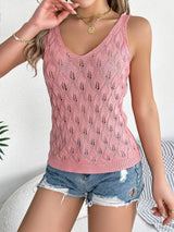Openwork Wide Strap Knit Vest - Trendsi - Flyclothing LLC