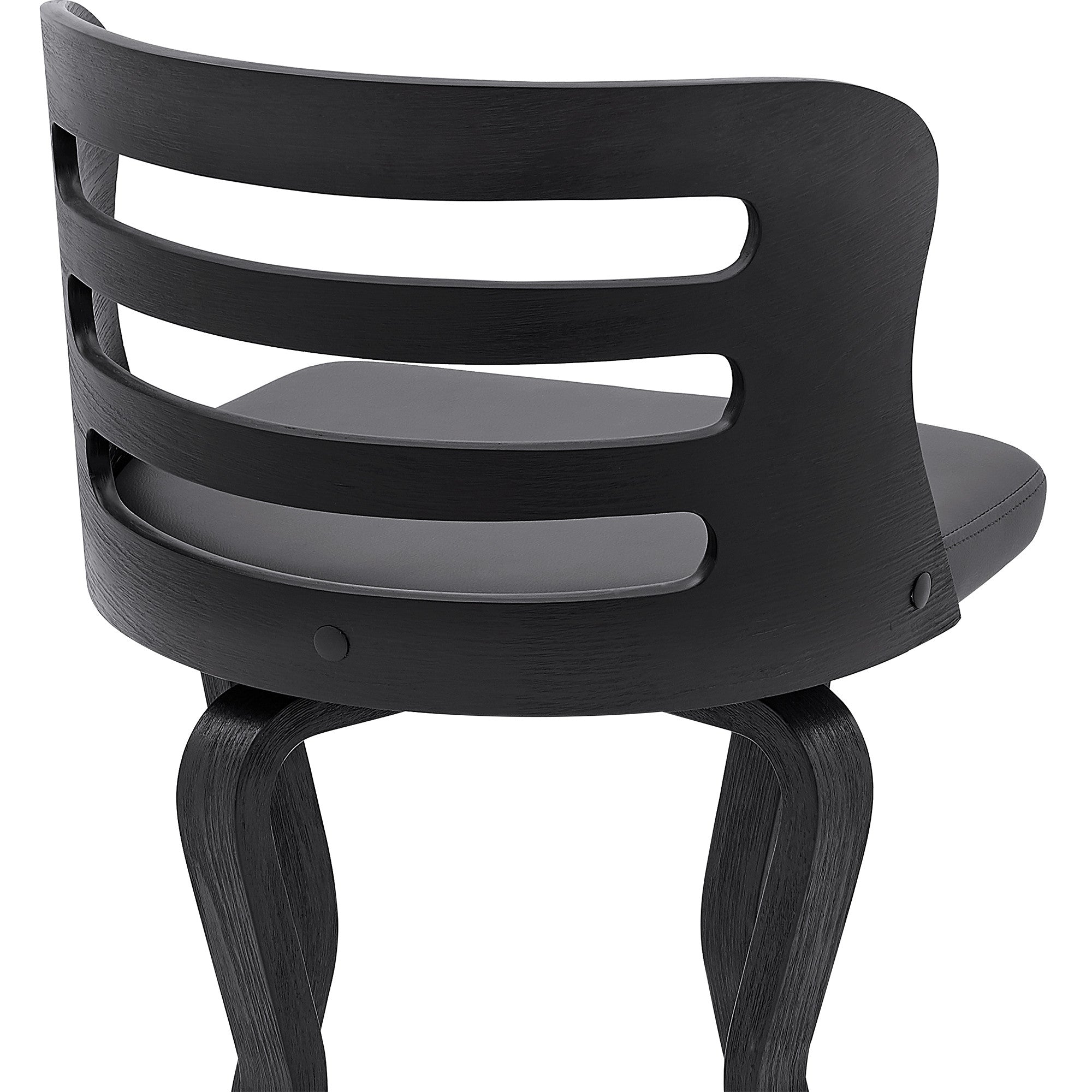 25" Gray And Black Faux Leather And Iron Swivel Low Back Counter Height Bar Chair - Homeroots - Flyclothing LLC