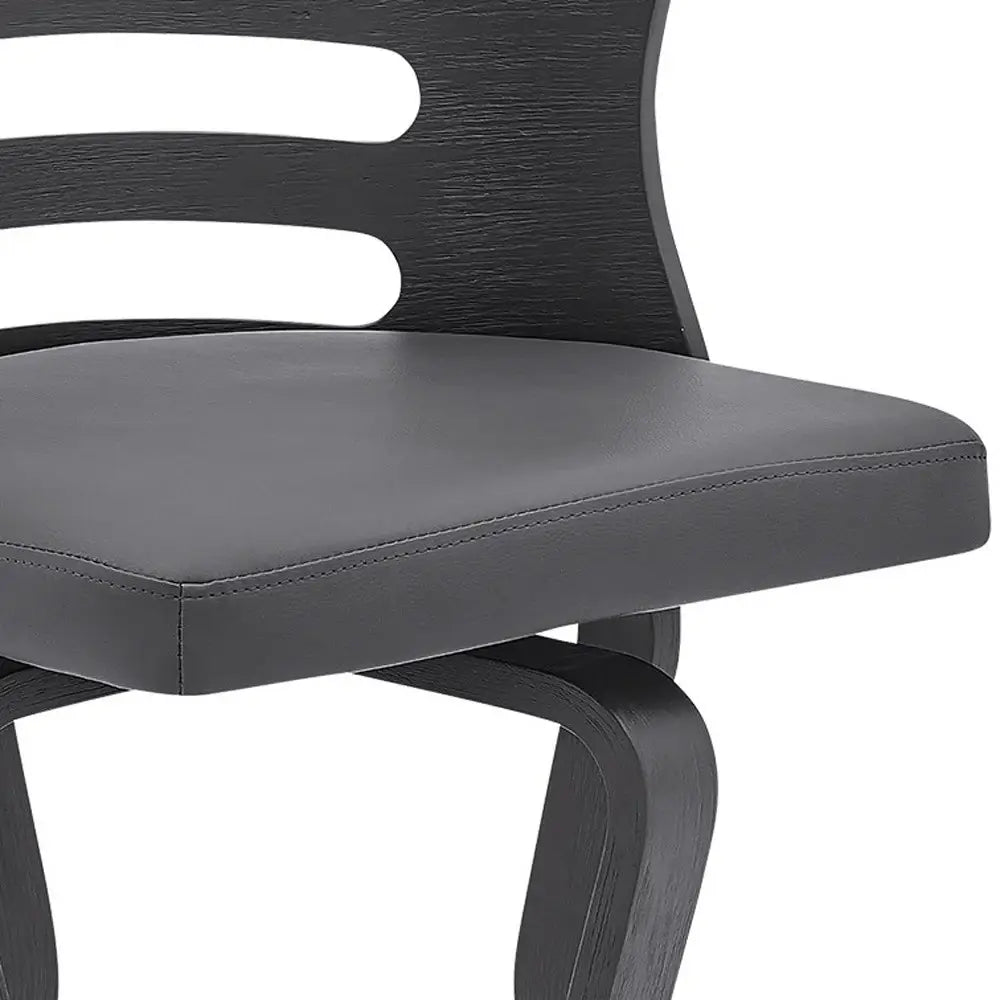25" Gray And Black Faux Leather And Iron Swivel Low Back Counter Height Bar Chair - Homeroots - Flyclothing LLC