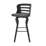 29" Gray And Black Faux Leather And Iron Swivel Low Back Bar Height Bar Chair - Homeroots - Flyclothing LLC