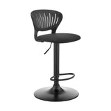 23" Black Iron Swivel Low Back Adjustable Height Bar Chair - Homeroots