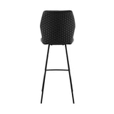 26" Black Faux Leather And Iron Counter Height Bar Chair - Homeroots - Flyclothing LLC