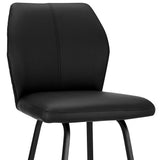 26" Black Faux Leather And Iron Counter Height Bar Chair - Homeroots - Flyclothing LLC