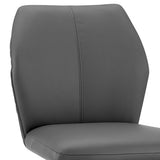26" Gray And Black Faux Leather And Iron Counter Height Bar Chair - Homeroots - Flyclothing LLC