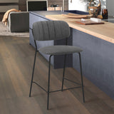 26" Gray And Black Iron Counter Height Bar Chair - Homeroots - Flyclothing LLC