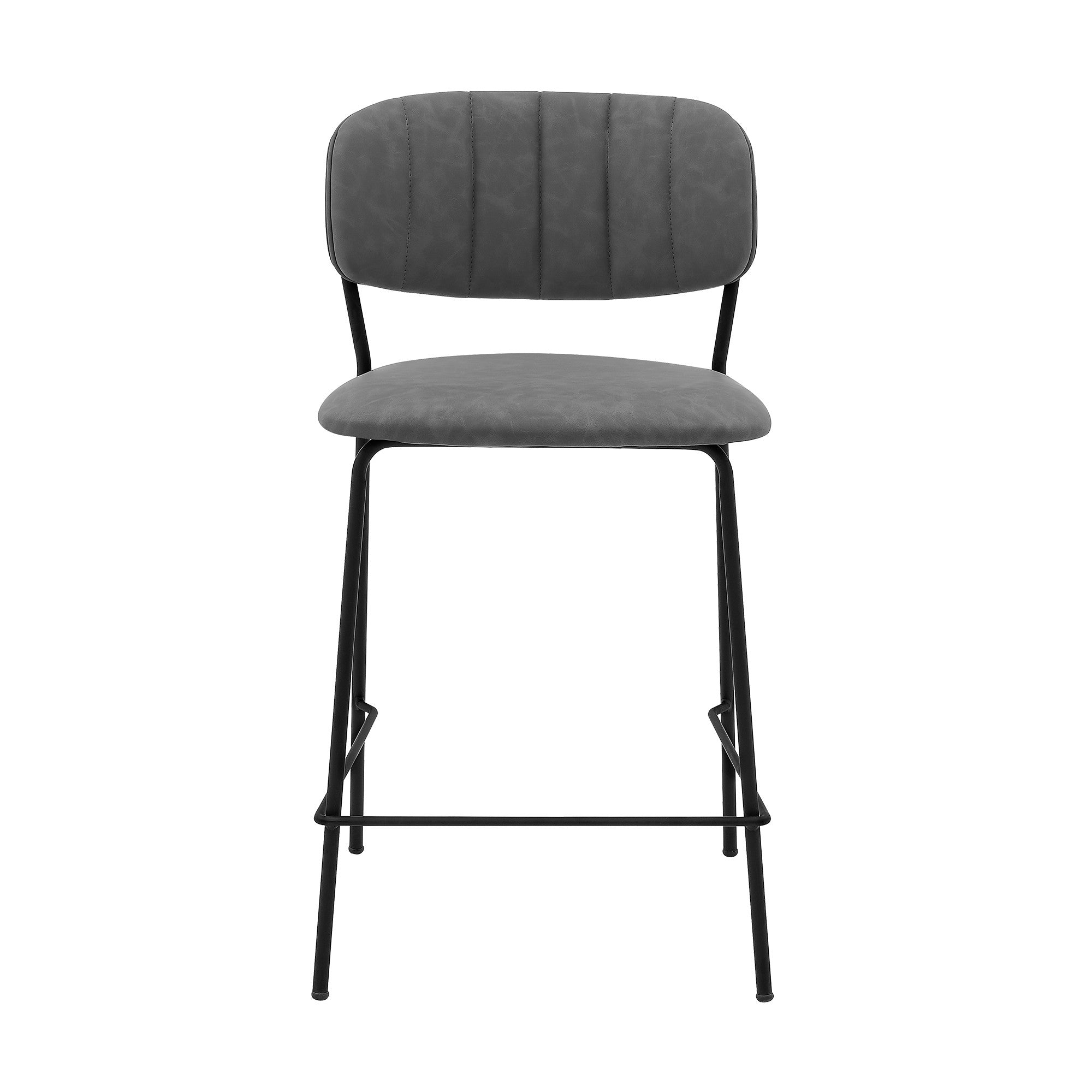 26" Gray And Black Iron Counter Height Bar Chair - Homeroots - Flyclothing LLC